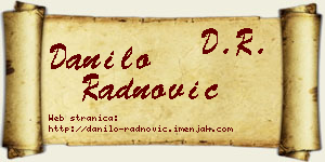 Danilo Radnović vizit kartica